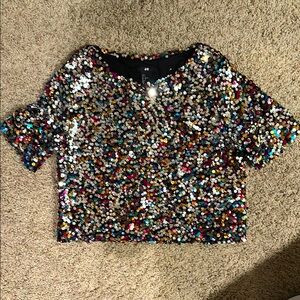 H&M Cropped Sequin Top *NWOT
